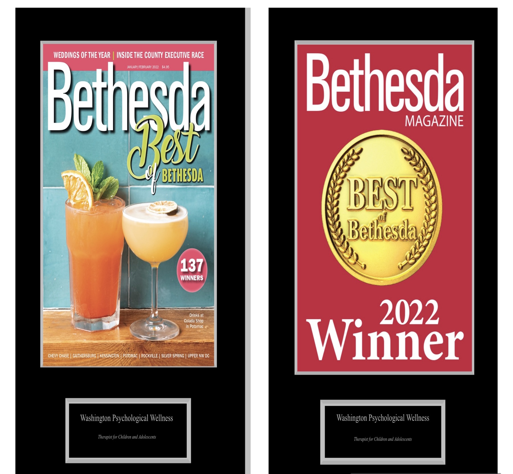Washington Psychological Wellness is honored to be selected as a Best of Bethesda 2022 Award Winner!