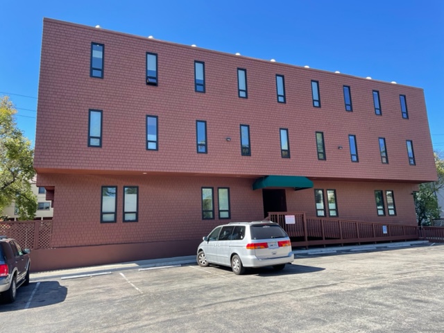 Entrance is at back of building