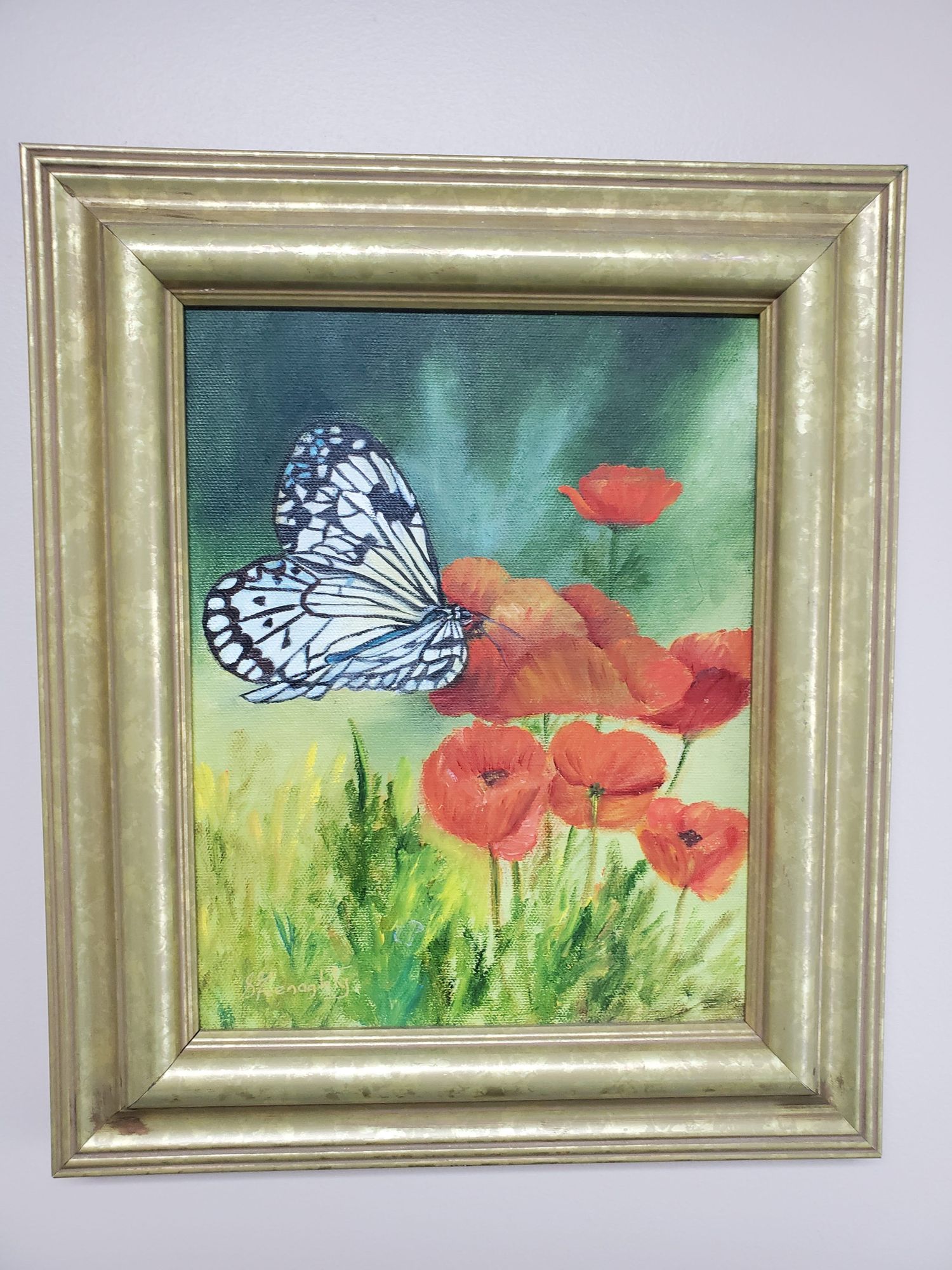 Butterfly painting in office