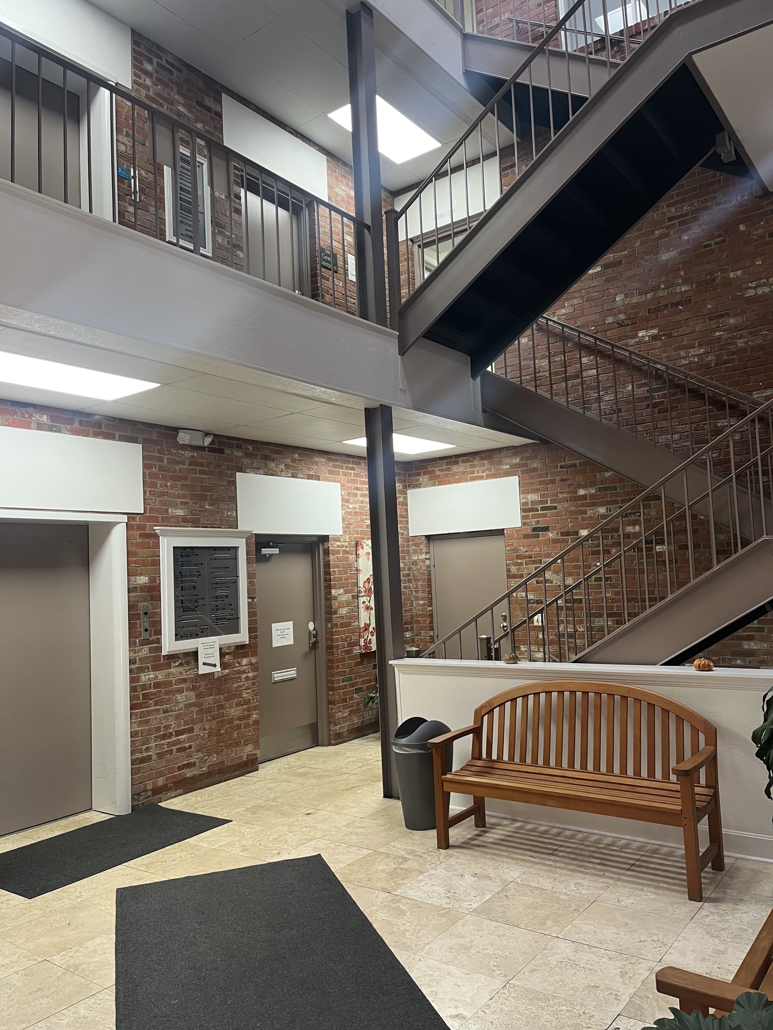 Just inside entry
