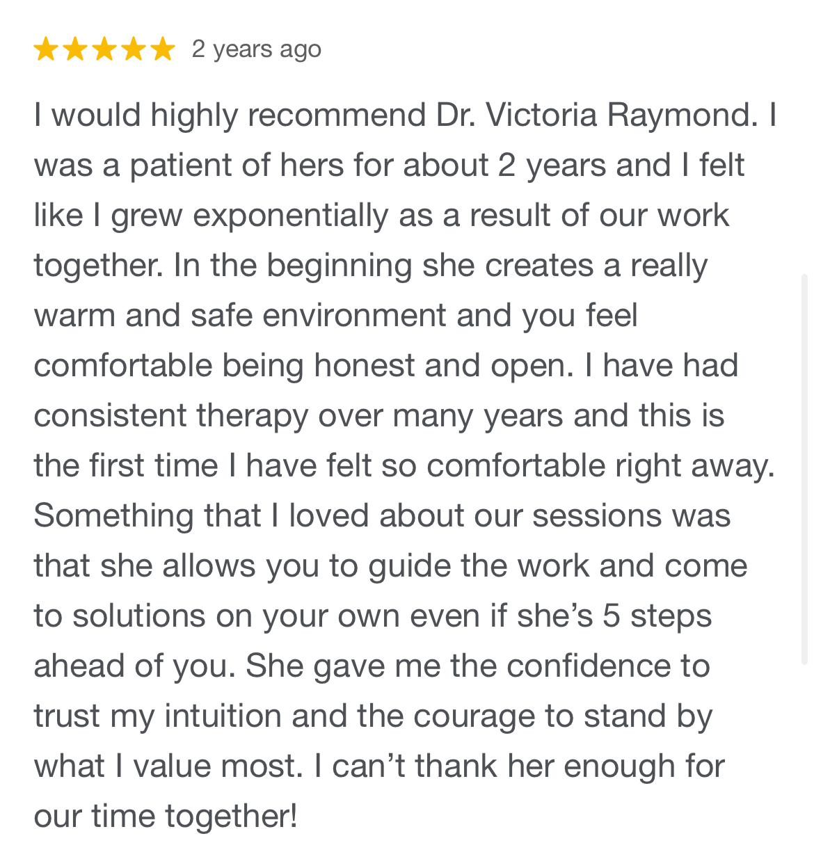 Client testimonial