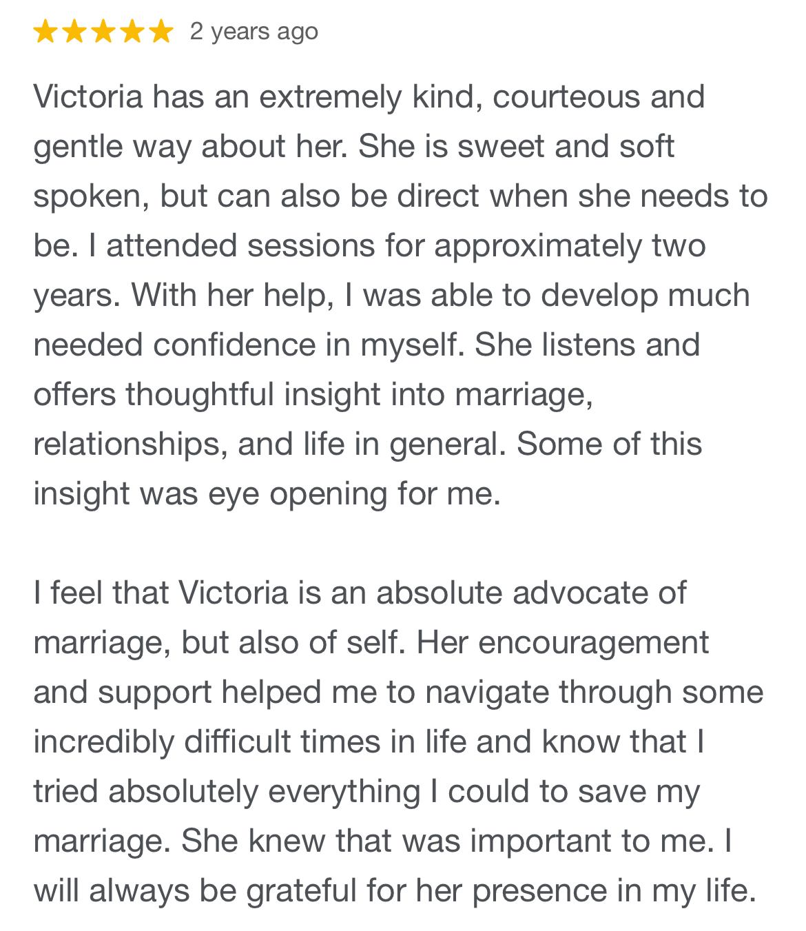 Client testimonial
