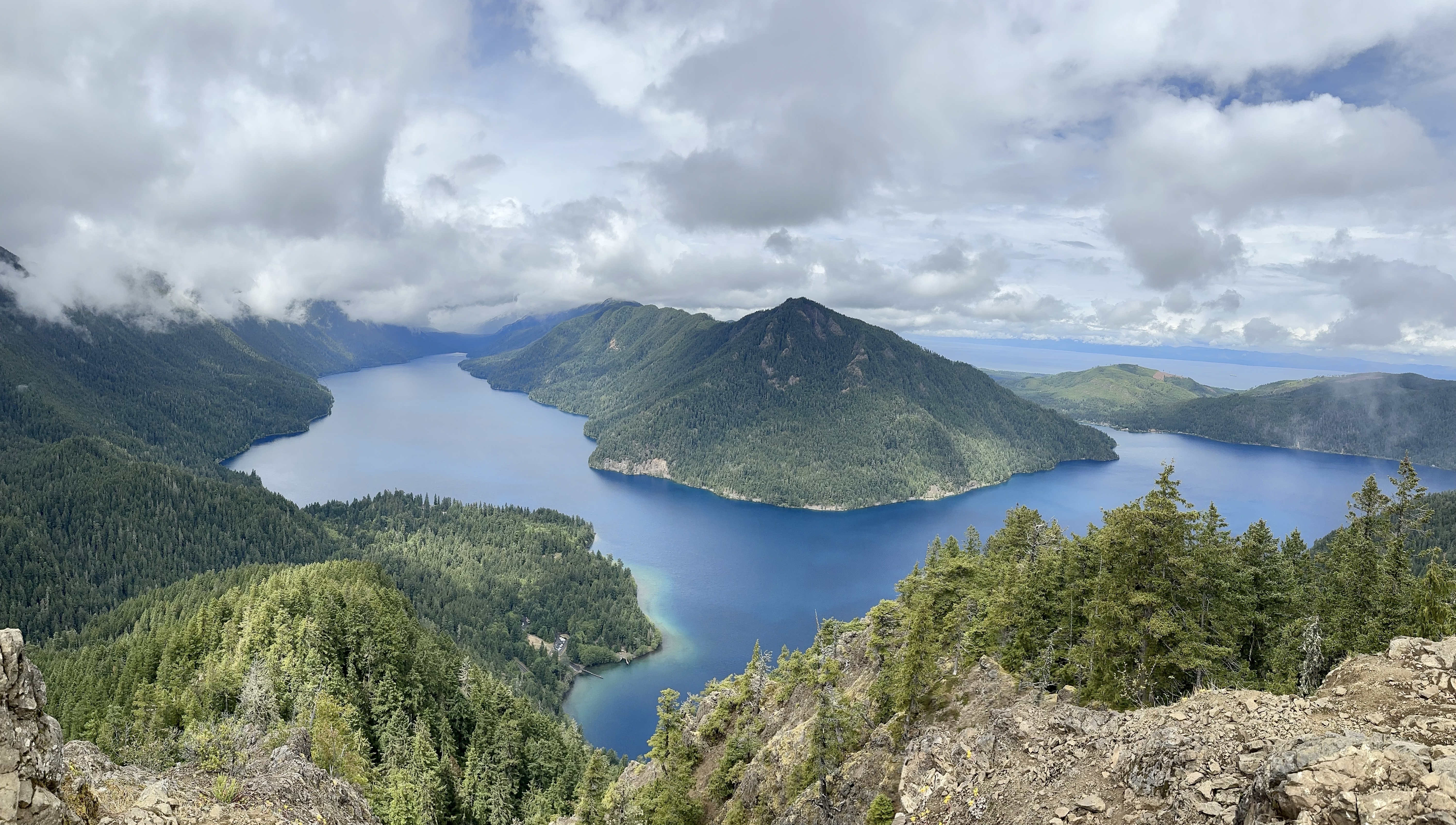 View of Lake Crescent from Mt Storm King hike 