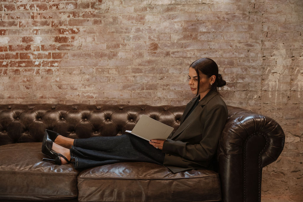 Therapist reading after session